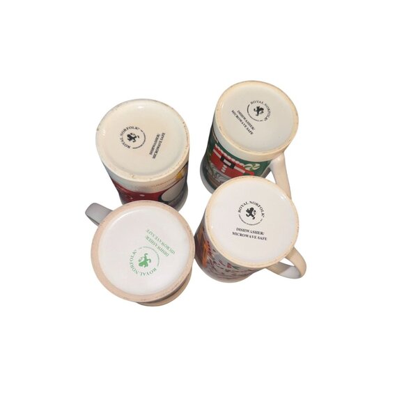 Holiday Themed Royal Norfolk Ceramic Coffee Mug 12 Oz Set OF 4 - Picture 12 of 14